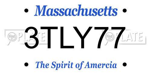 3TLY77 Massachusetts License Plate