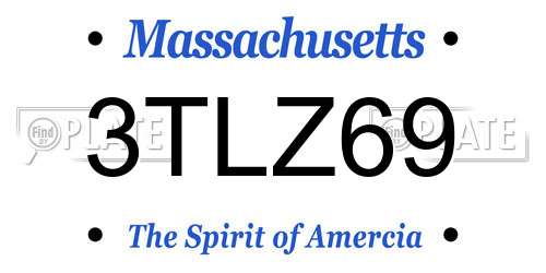 3TLZ69 Massachusetts License Plate