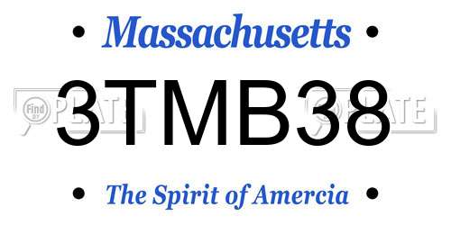 3TMB38 Massachusetts License Plate