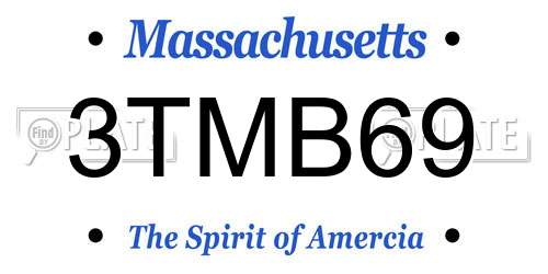 3TMB69 Massachusetts License Plate
