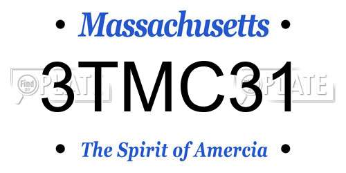 3TMC31 Massachusetts License Plate