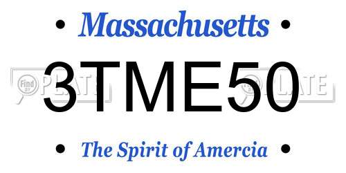 3TME50 Massachusetts License Plate