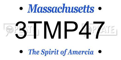 3TMP47 Massachusetts License Plate
