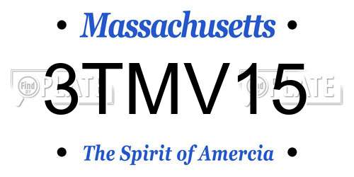 3TMV15 Massachusetts License Plate