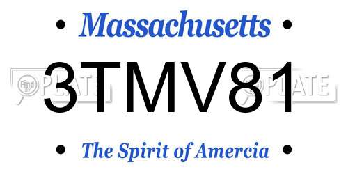 3TMV81 Massachusetts License Plate