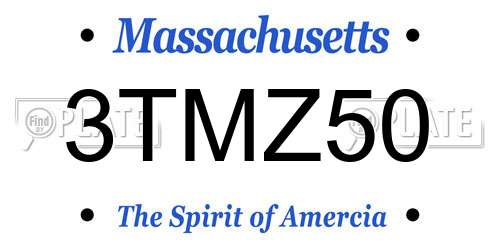 3TMZ50 Massachusetts License Plate