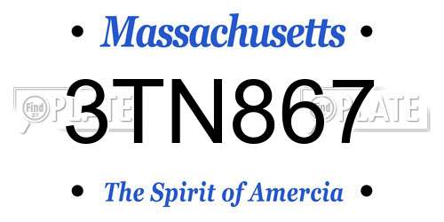 3TN867 Massachusetts License Plate