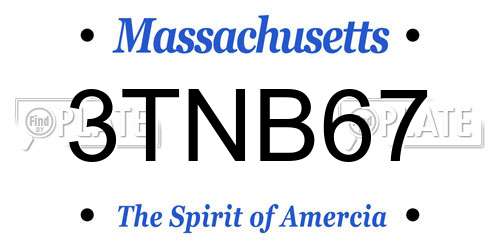 3TNB67 Massachusetts License Plate
