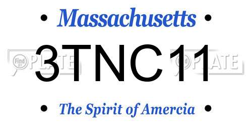 3TNC11 Massachusetts License Plate