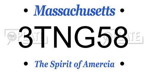 3TNG58 Massachusetts License Plate