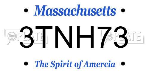 3TNH73 Massachusetts License Plate