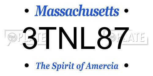 3TNL87 Massachusetts License Plate