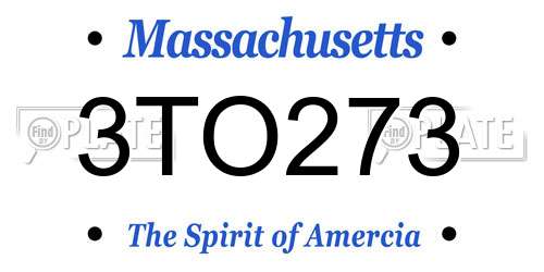 3TO273 Massachusetts License Plate