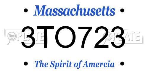 3TO723 Massachusetts License Plate