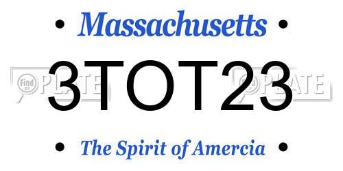3TOT23 Massachusetts License Plate