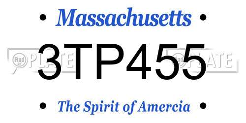 3TP455 Massachusetts License Plate