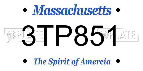 3TP851 Massachusetts License Plate