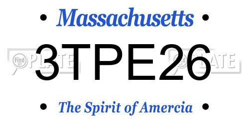 3TPE26 Massachusetts License Plate