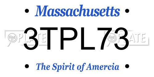 3TPL73 Massachusetts License Plate