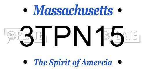 3TPN15 Massachusetts License Plate