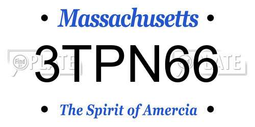 3TPN66 Massachusetts License Plate