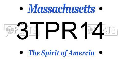 3TPR14 Massachusetts License Plate