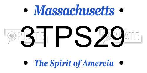 3TPS29 Massachusetts License Plate