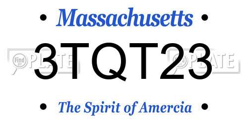 3TQT23 Massachusetts License Plate