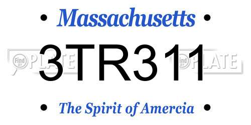 3TR311 Massachusetts License Plate