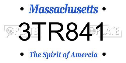 3TR841 Massachusetts License Plate