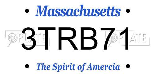 3TRB71 Massachusetts License Plate