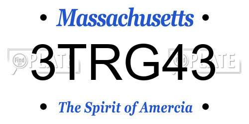 3TRG43 Massachusetts License Plate
