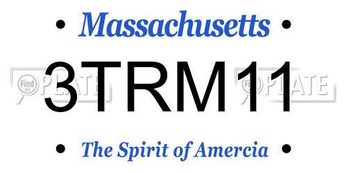 3TRM11 Massachusetts License Plate