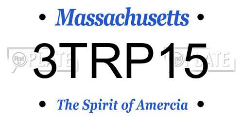 3TRP15 Massachusetts License Plate