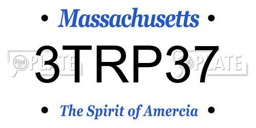 3TRP37 Massachusetts License Plate