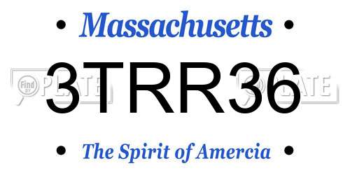 3TRR36 Massachusetts License Plate