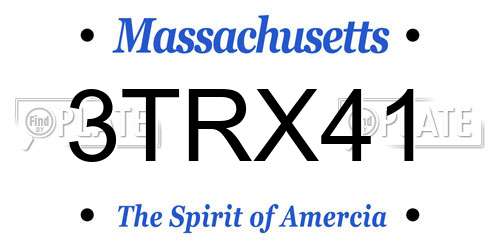 3TRX41 Massachusetts License Plate