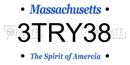 3TRY38 Massachusetts License Plate