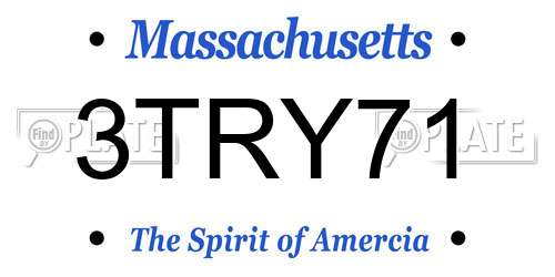 3TRY71 Massachusetts License Plate
