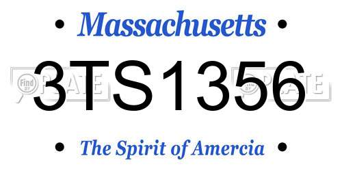 3TS1356 Massachusetts License Plate
