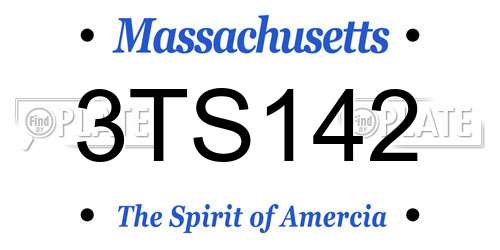 3TS142 Massachusetts License Plate