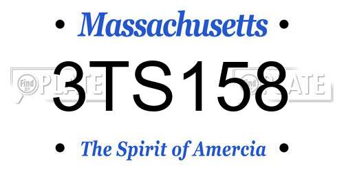 3TS158 Massachusetts License Plate