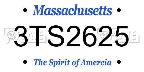 3TS2625 Massachusetts License Plate