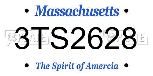 3TS2628 Massachusetts License Plate