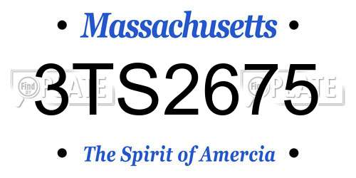 3TS2675 Massachusetts License Plate