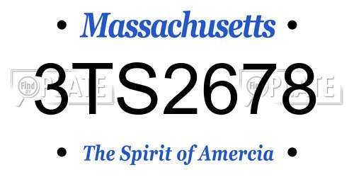 3TS2678 Massachusetts License Plate