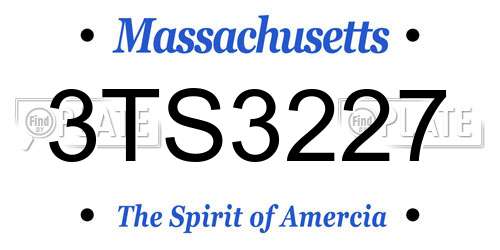 3TS3227 Massachusetts License Plate