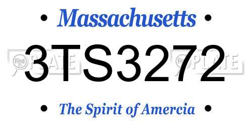 3TS3272 Massachusetts License Plate