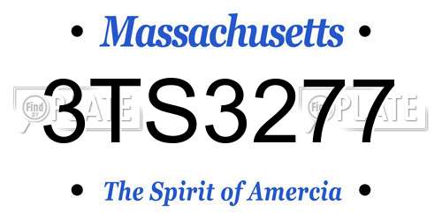 3TS3277 Massachusetts License Plate