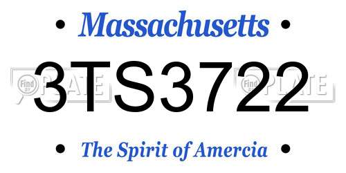 3TS3722 Massachusetts License Plate